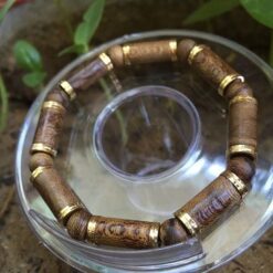Vòng trầm hương bọc vàng 14k VIN-89