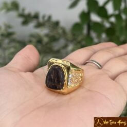 nhẫn trầm hương bọc vàng 18k