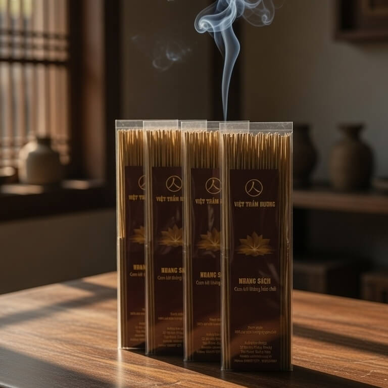 nhang trầm hương dùng để thắp ngày răm, mồng 1 hoặc các dịp lễ đám